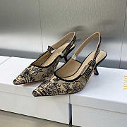 Dior Jadior Slingback Pumps Embroidered Jouy Print On Hazelnut Cotton - 5