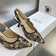 Dior Jadior Slingback Pumps Embroidered Jouy Print On Hazelnut Cotton - 4