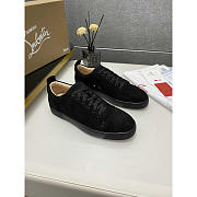 Christian Louboutin Men's Black Louis Junior Suede Trainers - 1