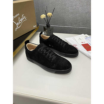 Christian Louboutin Men's Black Louis Junior Suede Trainers