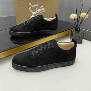 Christian Louboutin Men's Black Louis Junior Suede Trainers - 3