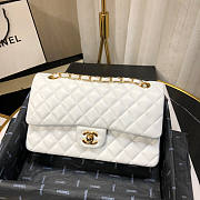 Chanel Flap Bag White Lambskin Gold 25cm - 1