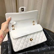 Chanel Flap Bag White Lambskin Gold 25cm - 3