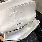 Chanel Flap Bag White Lambskin Silver 25cm - 6