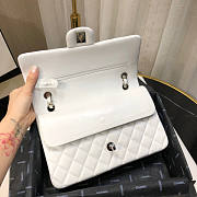 Chanel Flap Bag White Lambskin Silver 25cm - 5