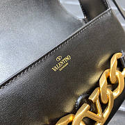 Valentino Vlogo Chain Small Calfskin Black Shoulder Bag 20x12x6cm - 5