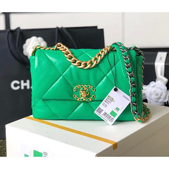 Chanel 19 Small Green Lambskin Bag 26cm
