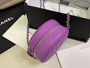 Chanel Round Clutch Purple Silver 12x12x4.5cm - 4