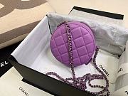 Chanel Round Clutch Purple Silver 12x12x4.5cm - 2