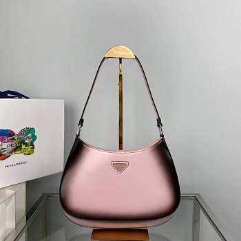 Prada Cleo Brushed Gradient Leather Shoulder Bag Pink 27x22x6cm