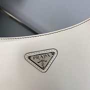 Prada Cleo Brushed Gradient Leather Shoulder Bag White 27x22x6cm - 6