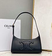 Celine Shoulder Bag Cuir Triomphe Smooth Calfskin Black 24x13x5cm - 1