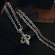 Chrome Heart Titanium Steel Crow Heart Cross Necklace - 4