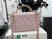 Chanel Vanity Top Handle Pink Caviar Gold 9.5x17x8cm - 3