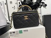 Chanel Vanity Top Handle Black Lambskin Gold 9.5x17x8cm - 1