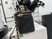 Chanel Vanity Top Handle Black Lambskin Gold 9.5x17x8cm - 3