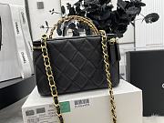 Chanel Vanity Top Handle Black Caviar Gold 9.5x17x8cm - 3