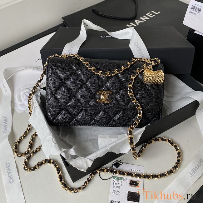 Chanel WOC Caviar Black Gold 19cm - 1