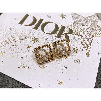 Dior Earring Square Bronze Gold