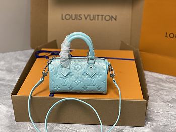 Louis Vuitton LV Nano Speedy Blue 16 x 10 x 7.5 cm