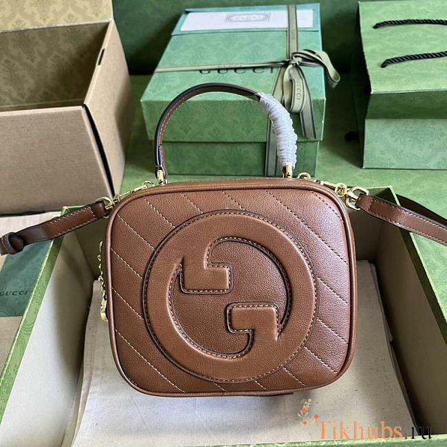 Gucci Blondie Top Handle Bag Brown 17x15x9cm - 1