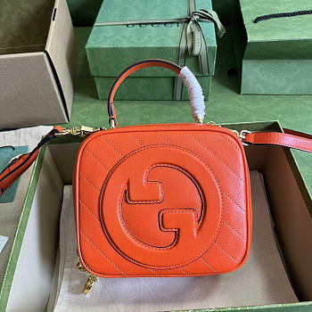 Gucci Blondie Top Handle Bag Orange 17x15x9cm
