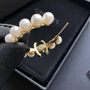 Chanel Hoop Earrings Metal And Imitation Pearls Gold And Pearl White - 5