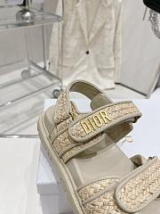 Dior Dioract Sandal Jute-Colored Braided Raffia  - 2