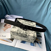 Dior Saddle Belt Black Matte Calfskin 3cm - 1