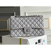 Chanel Flap Bag Lambskin Silver Grey 25cm - 1