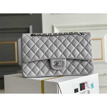 Chanel Flap Bag Lambskin Silver Grey 25cm