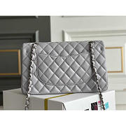 Chanel Flap Bag Lambskin Silver Grey 25cm - 4