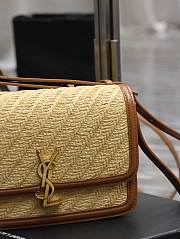 YSL Solferino Medium Rafia Tan Leather 23x16x6cm - 5