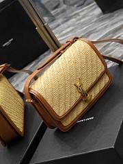 YSL Solferino Medium Rafia Tan Leather 23x16x6cm - 4