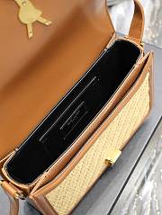 YSL Solferino Medium Rafia Tan Leather 23x16x6cm - 3