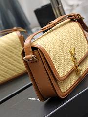 YSL Solferino Medium Rafia Tan Leather 23x16x6cm - 2