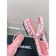 Chanel Slingback Tweed Sandal Pink - 3