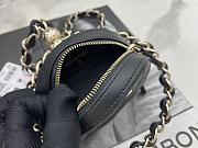 Chanel Small Round Bag Lambskin Black Gold 11× 11 × 4 cm - 5