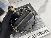 Chanel Small Round Bag Lambskin Black Gold 11× 11 × 4 cm - 4