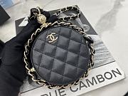 Chanel Small Round Bag Lambskin Black Gold 11× 11 × 4 cm - 3