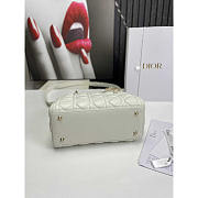 Dior Medium Lambskin Cannage Lady Dior White 24cm - 5