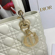 Dior Medium Lambskin Cannage Lady Dior White 24cm - 2