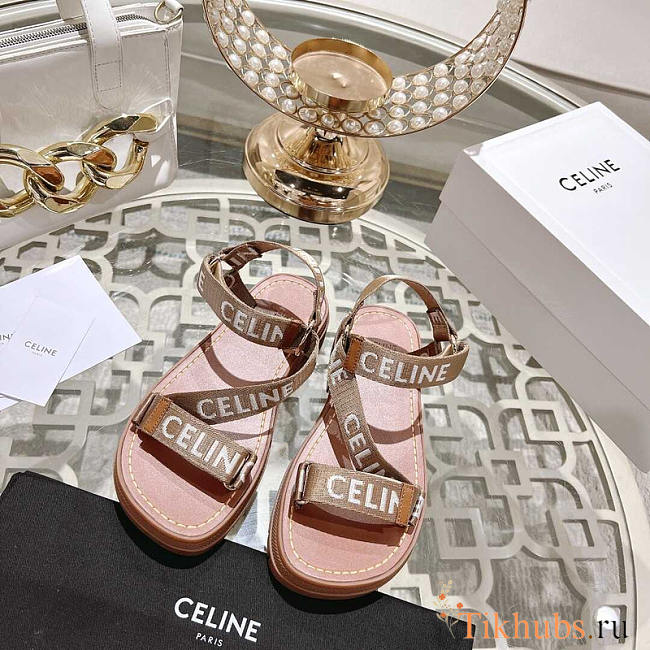 Celine Strappy Chunky Sandals Beige - 1