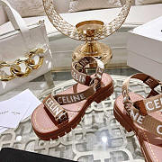 Celine Strappy Chunky Sandals Beige - 4