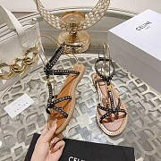 Celine Crossover Strappy Sandals Black - 4