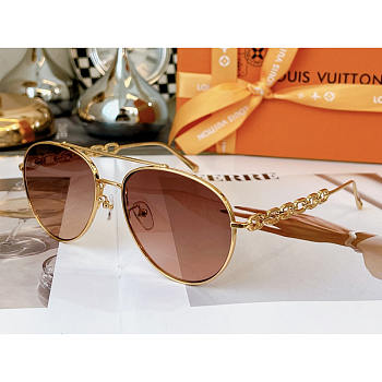 Louis Vuitton My LV Chain Pilot Sunglasses Gold