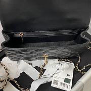 Chanel Top Handle Flap Bag Black Lambskin Gold 20cm - 3