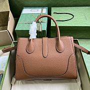 Gucci Jackie 1961 Small Natural Grain Tote Brown 30x23x12cm - 3