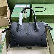 Gucci Jackie 1961 Small Natural Grain Tote Black 30x23x12cm - 3