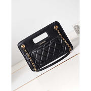 Chanel Small Shopping Bag Aged Calfskin Gold Metal Black 26x18.5x8cm - 4